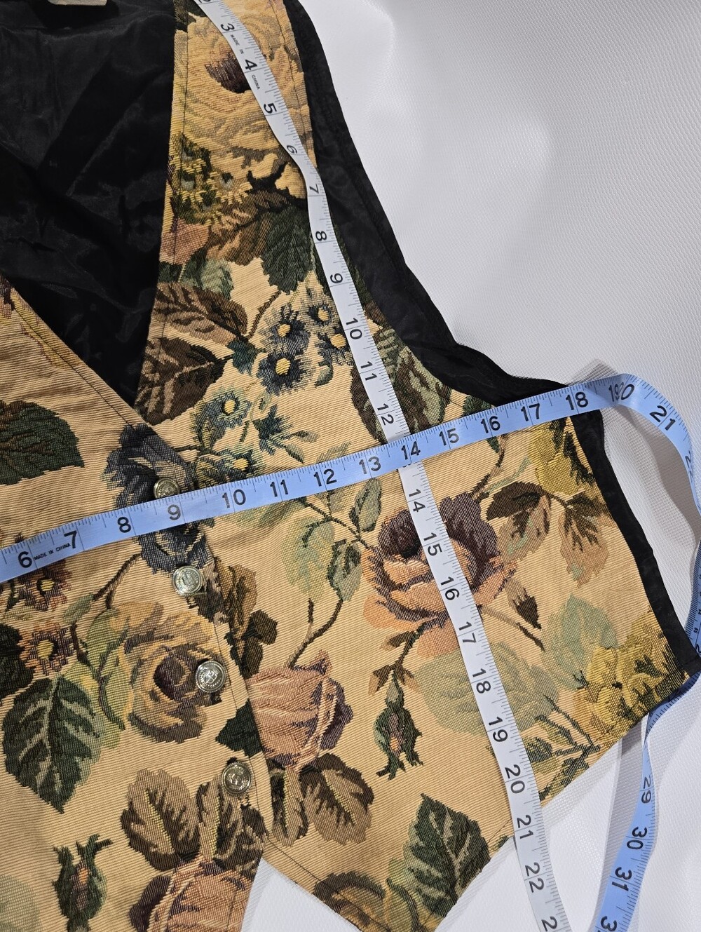 Phylisa Vintage Floral Tapestry Vest Sz Medium Made In USA - Picture 8 of 8